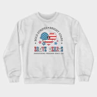 4th of July Dispatcher Gift for 911 Thin Gold Line First Responders Crewneck Sweatshirt